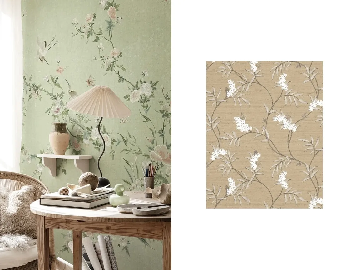 Chinoiserie wallpaper is a style of decorative wallpaper